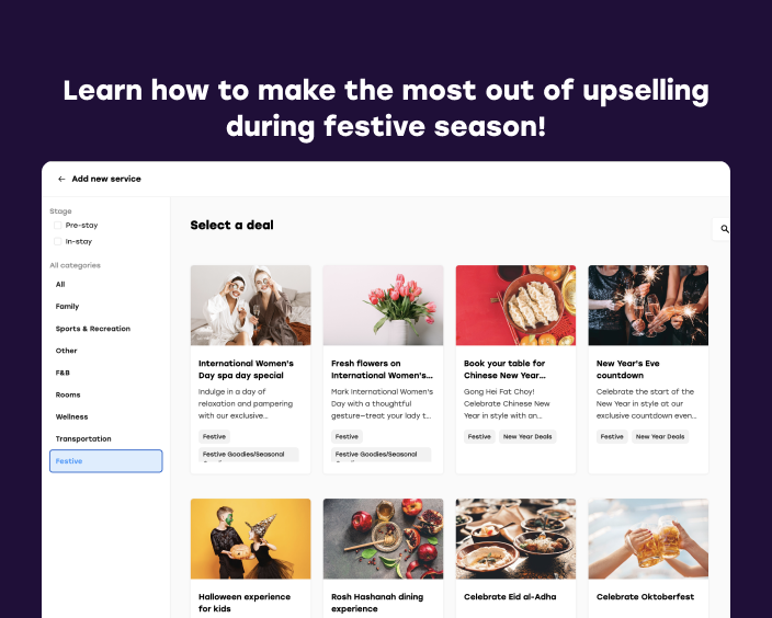 Festive upselling deals