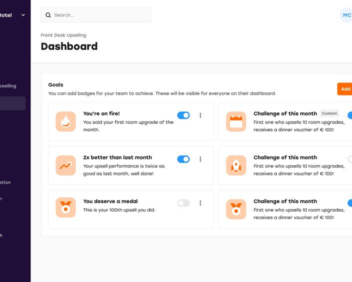 Front Desk Upselling Gamification