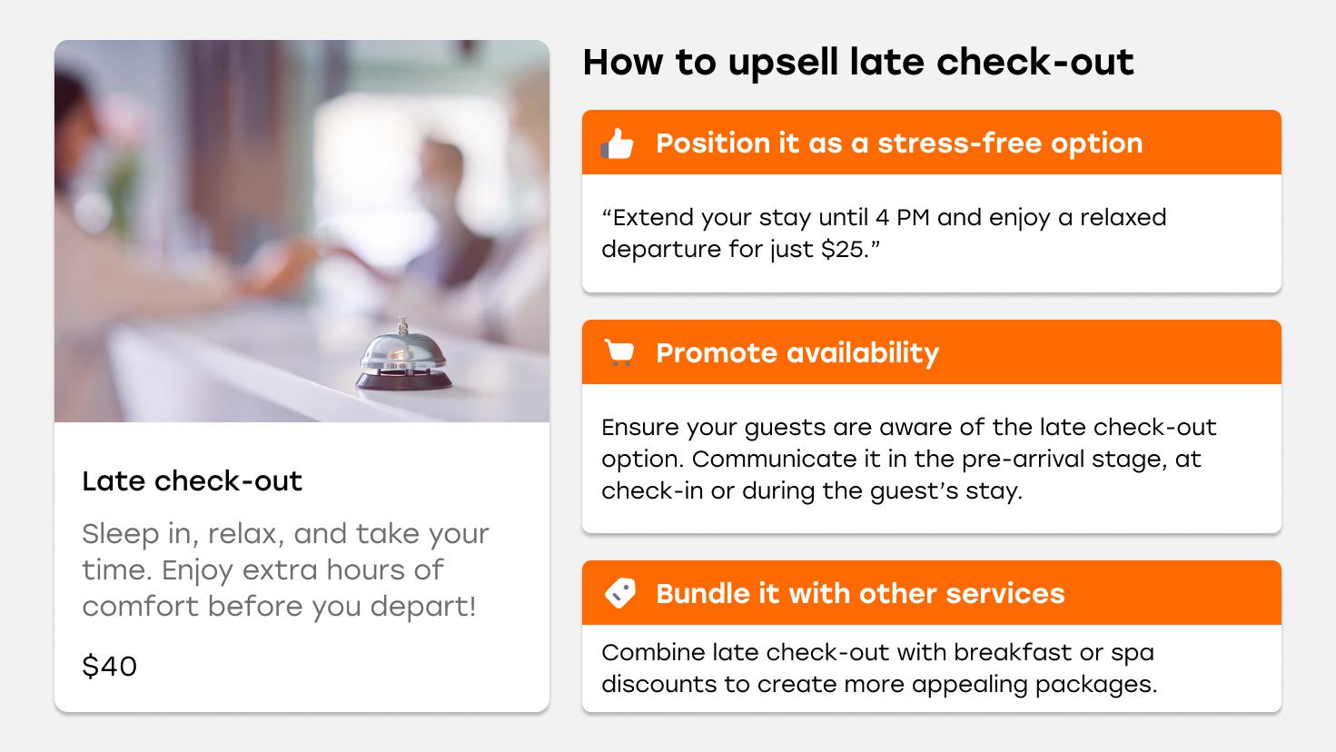 Hotel front desk offers late checkout