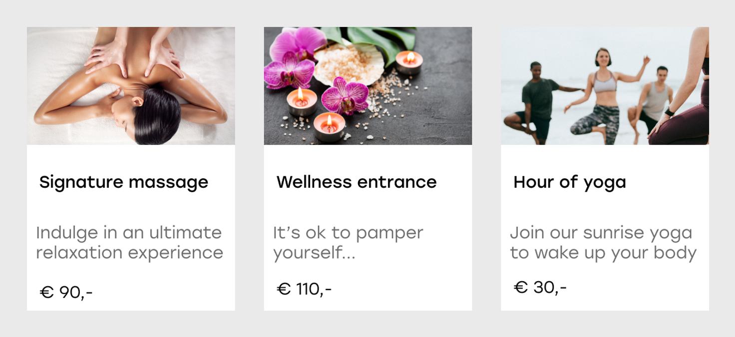 Hotel upselling spa