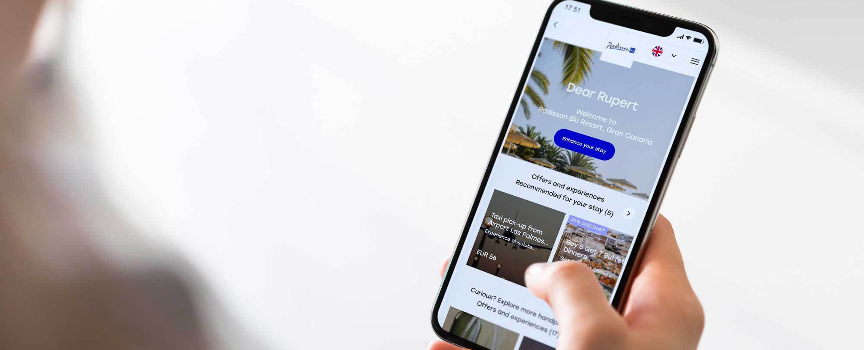 Mock up phone Radisson Blu Gran Canaria Oaky