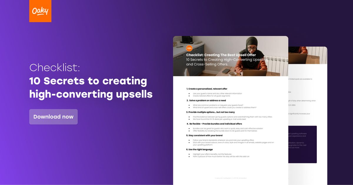 Free Checklist: Creating the best upsell offers - Oaky