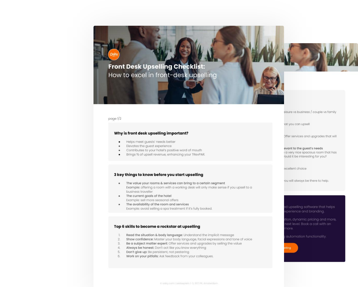 Checklist Front Desk Upselling cover image