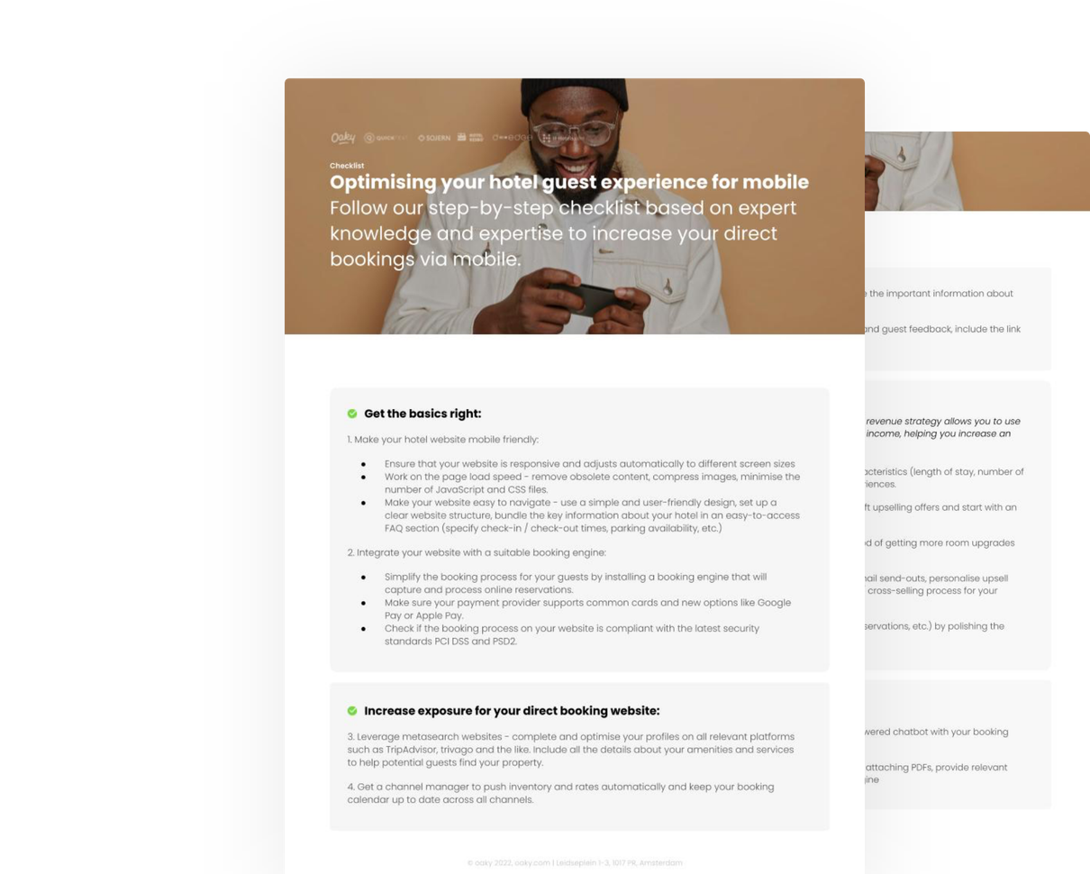 Checklist Optimising your hotel guest experience for mobile